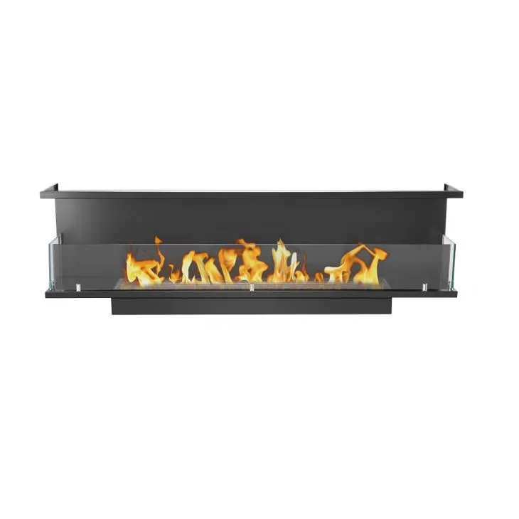 3 Sided Built-in Fireplace Ventless Ethanol Firebox Burner Insert